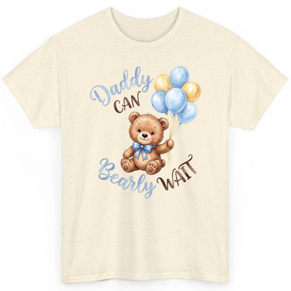 Daddy Can Bearly Wait Teddy Bear T-Shirt - product mockup - Natural