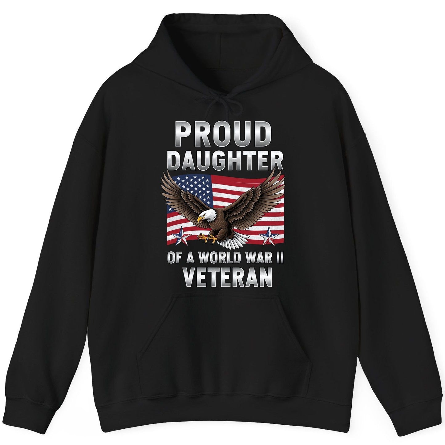 Proud Daughter of a World War Ii Veteran wwii veteran family Hoodie Black product mockup