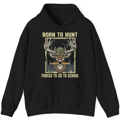 Born to Hunt Forced to Go to School hunting Hoodie Black product mockup
