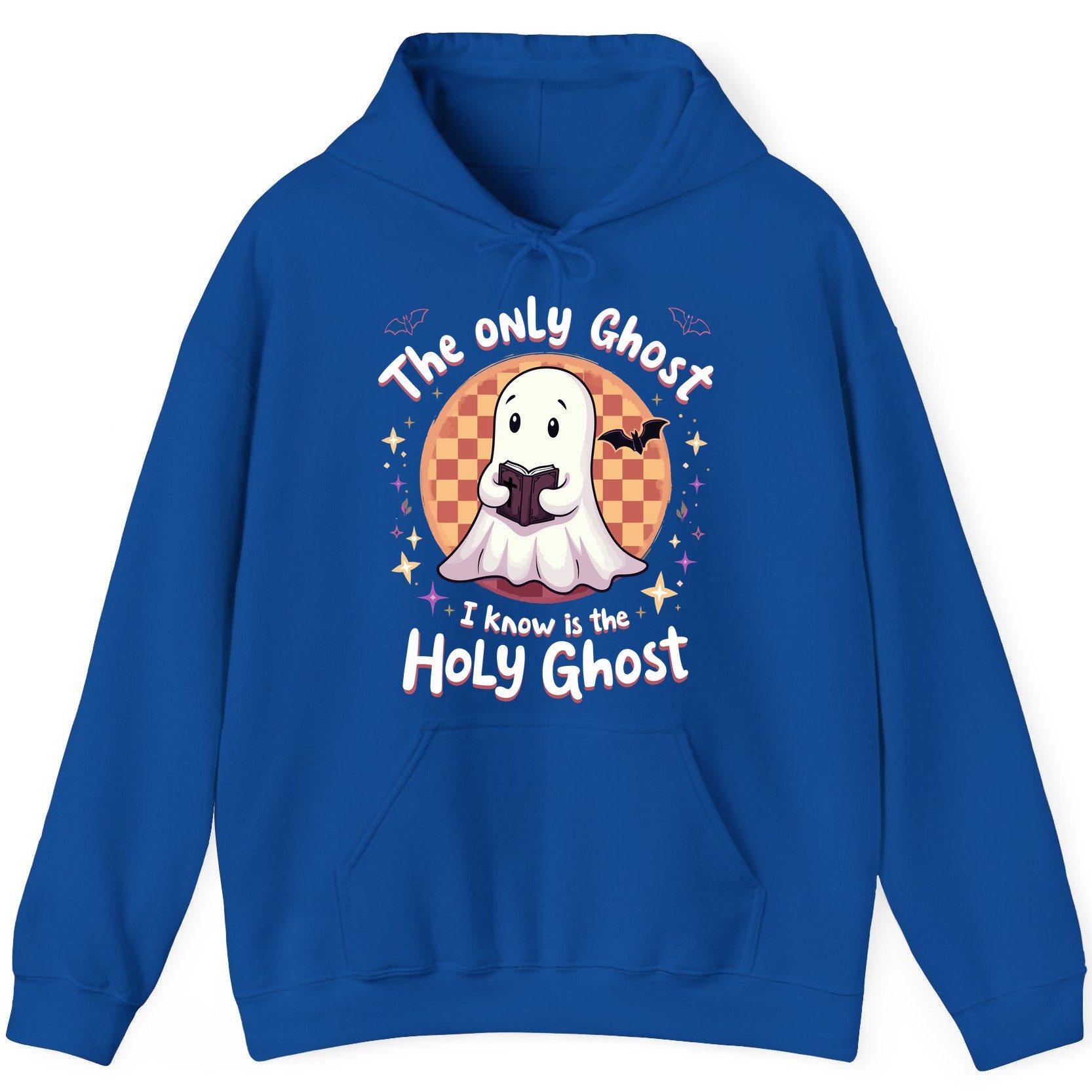 The Only Ghost I Know Is the Holy Ghost christian Halloween Hoodie Royal product mockup