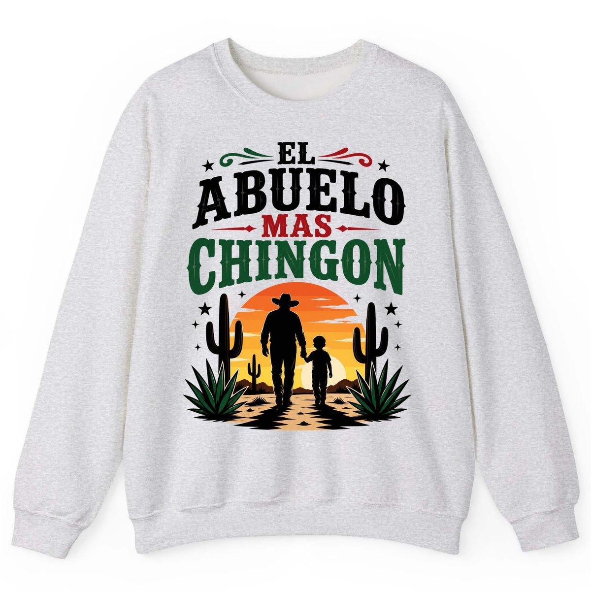 El Abuelo Mas Chingon grandfather and grandson Sweatshirt Ash product mockup