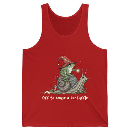 Off to Cause a Kerfuffle wizard frog Tank Top Red product mockup