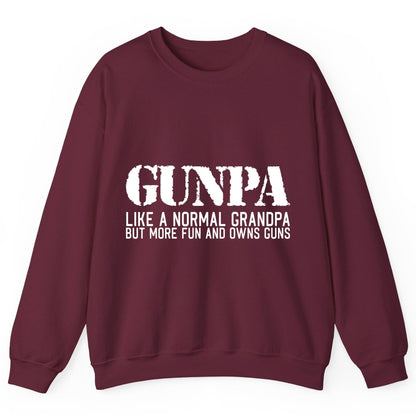 Gunpa Like a Normal Grandpa but More Fun and Owns Guns funny gun owner grandpa Sweatshirt Maroon product mockup