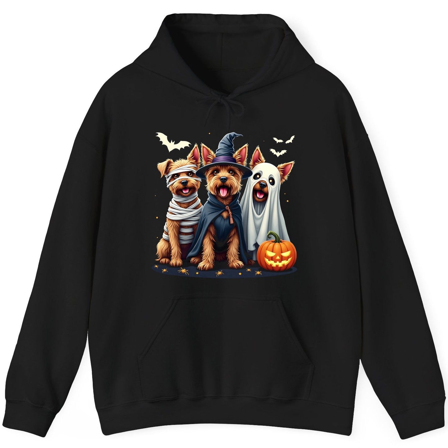 Cute Dogs Halloween Costumes dogs in Halloween costumes Hoodie Black product mockup