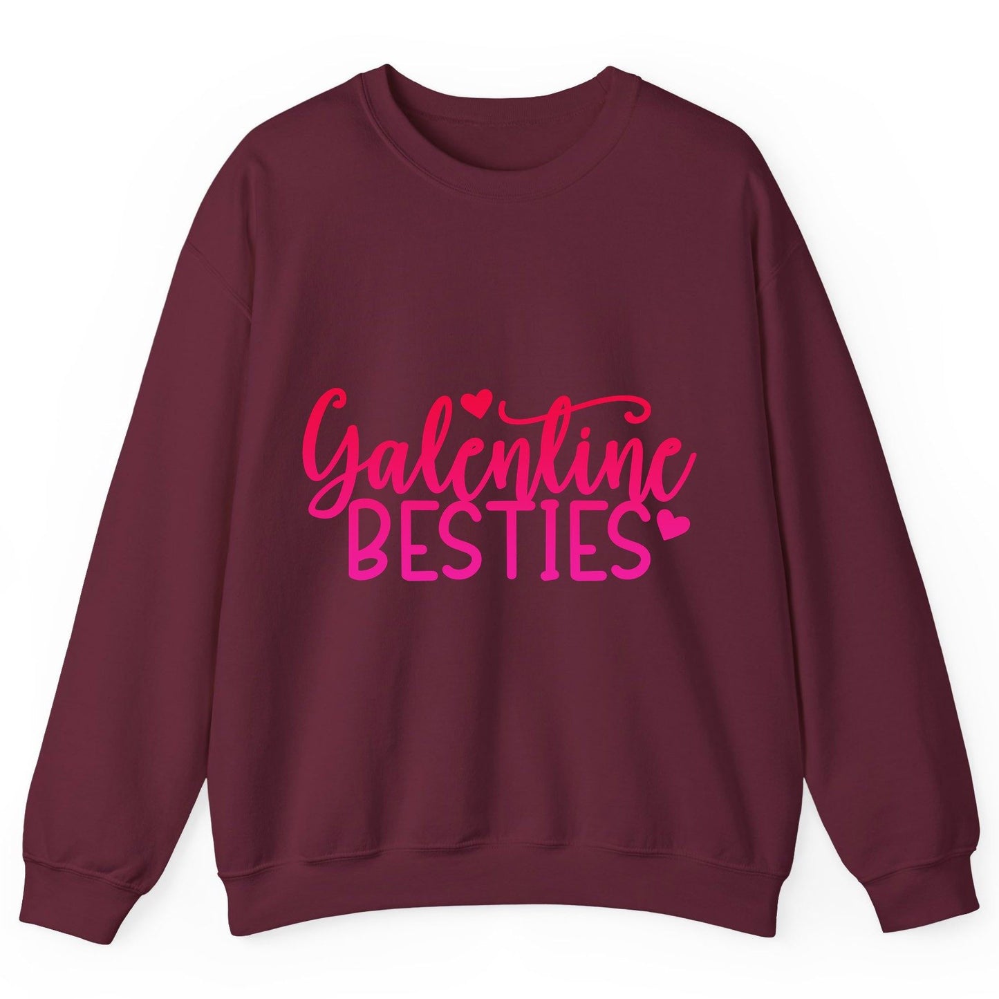 Galentine Besties galentine's day Sweatshirt Maroon product mockup