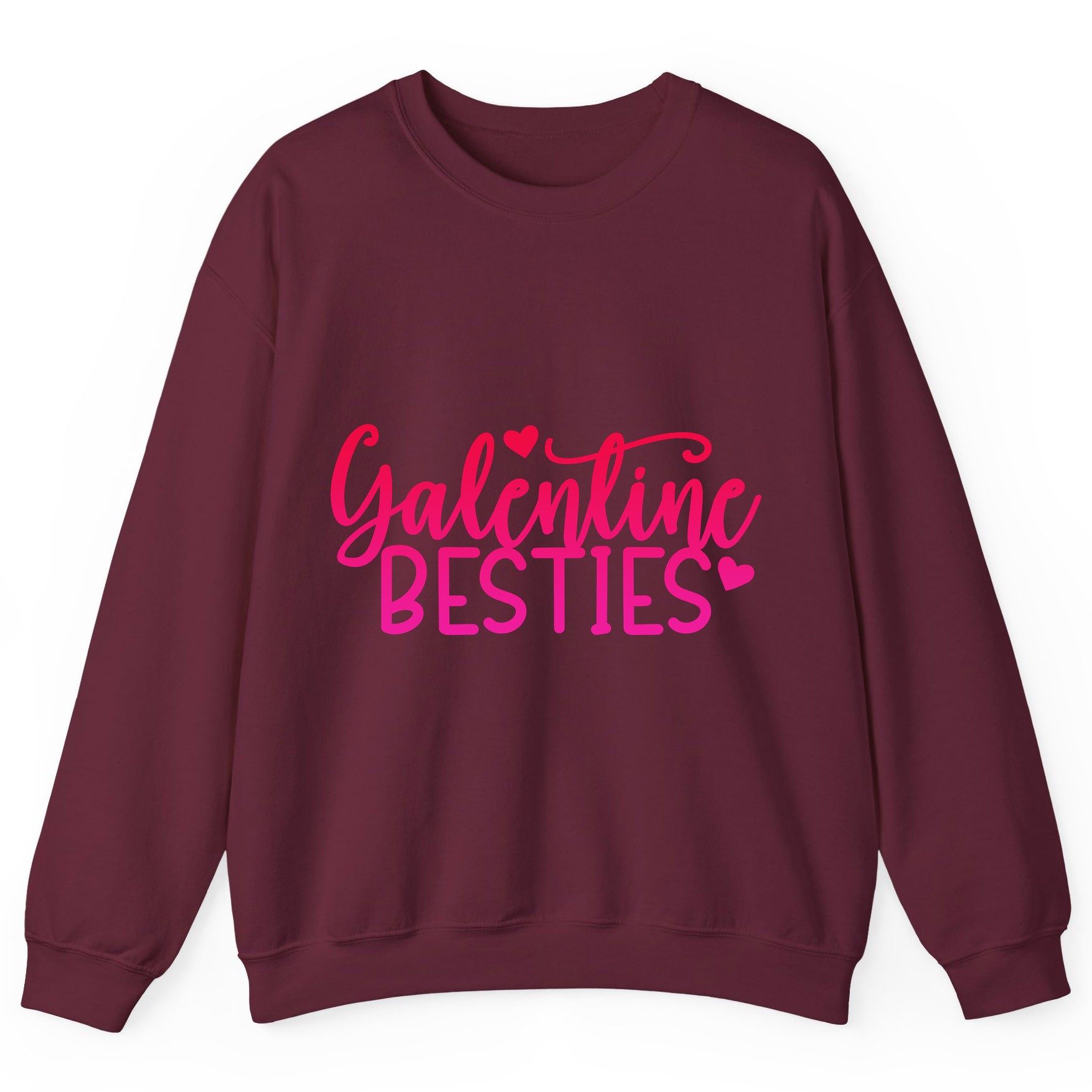 Galentine Besties galentine's day Sweatshirt Maroon product mockup
