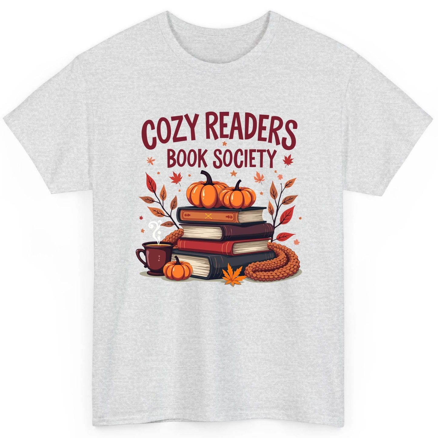 Cozy Readers Book Society reading T-Shirt Ash product mockup
