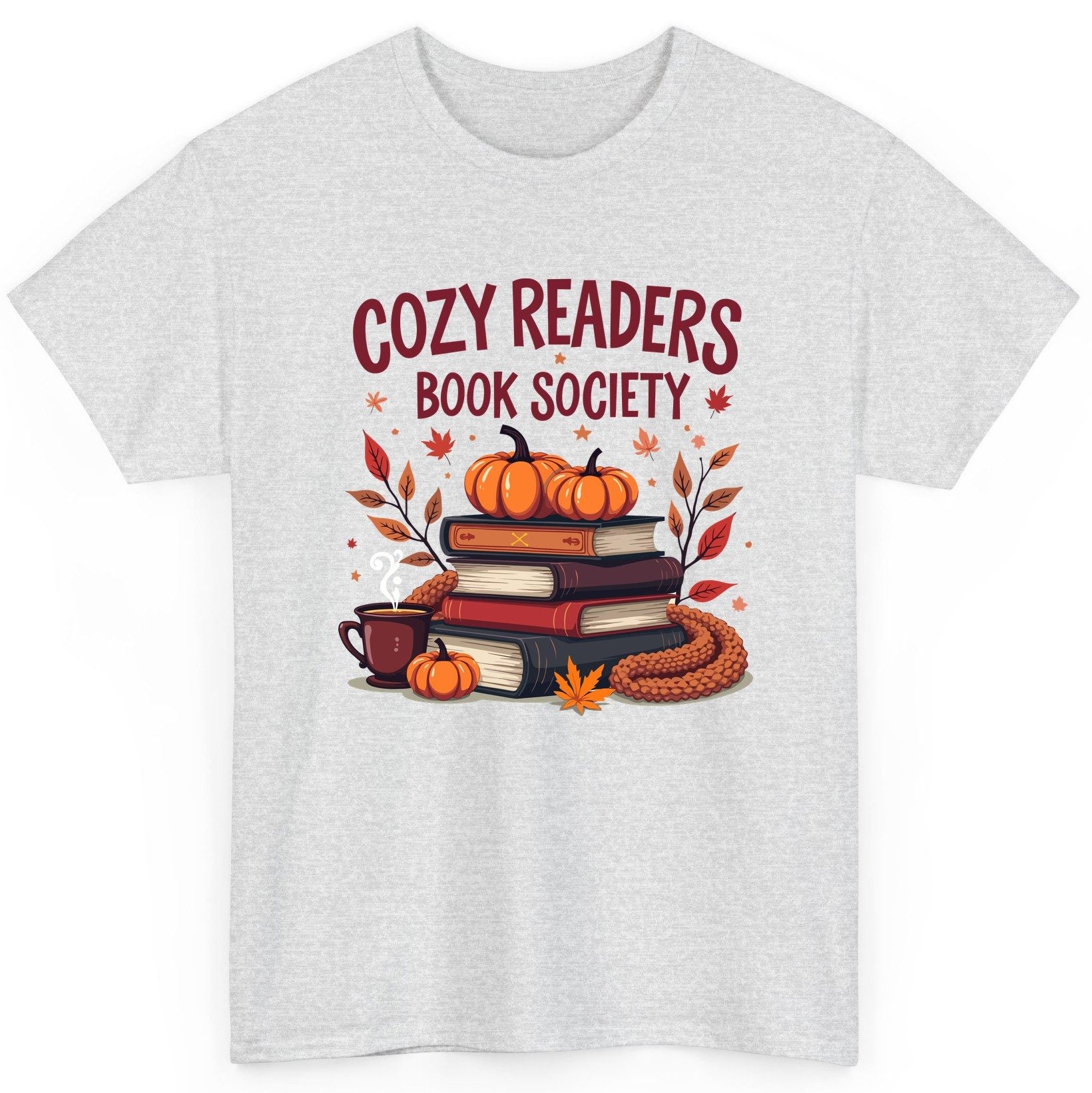 Cozy Readers Book Society reading T-Shirt Ash product mockup