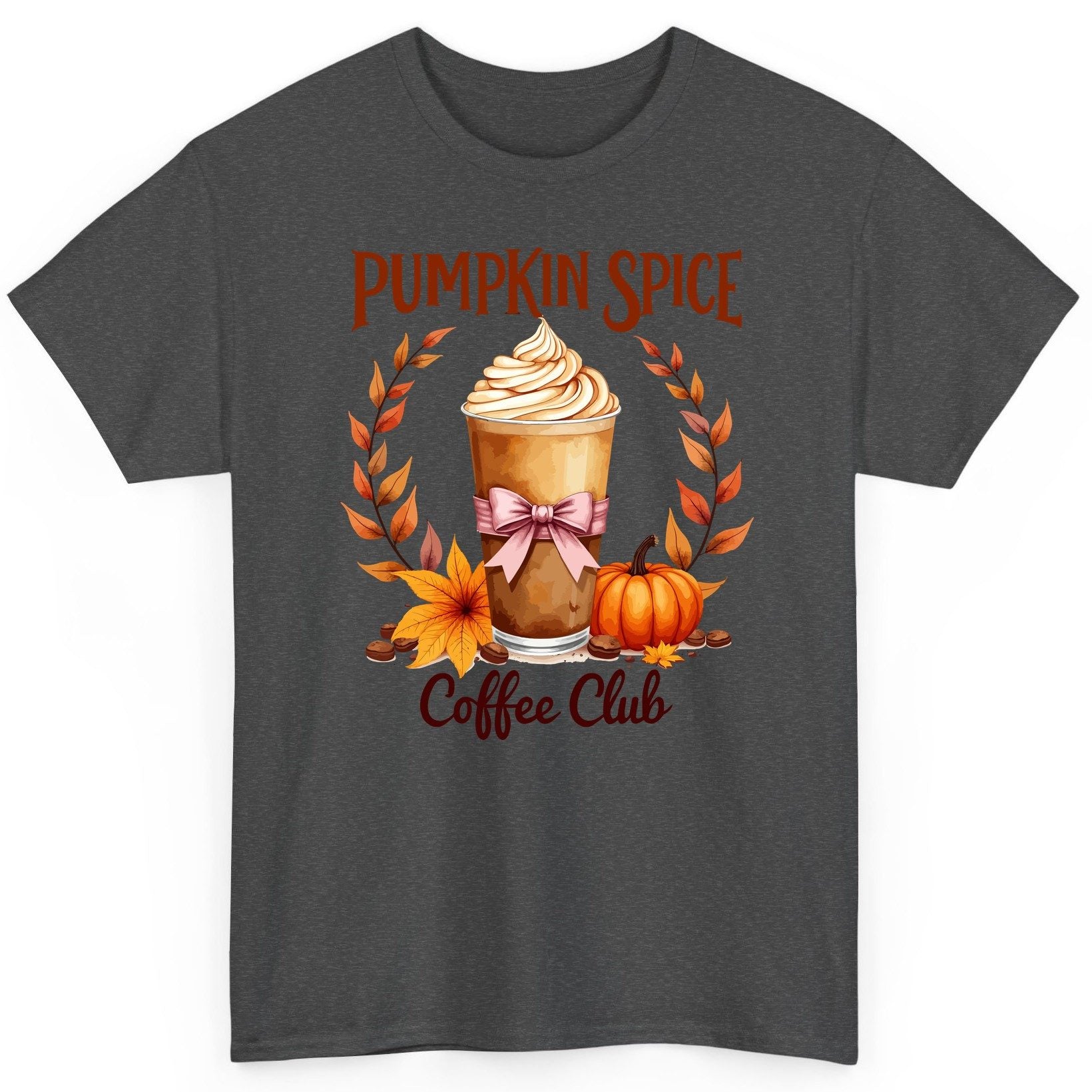 Pumpkin Spice Coffee Club pumpkin spice latte T-Shirt Dark Heather product mockup
