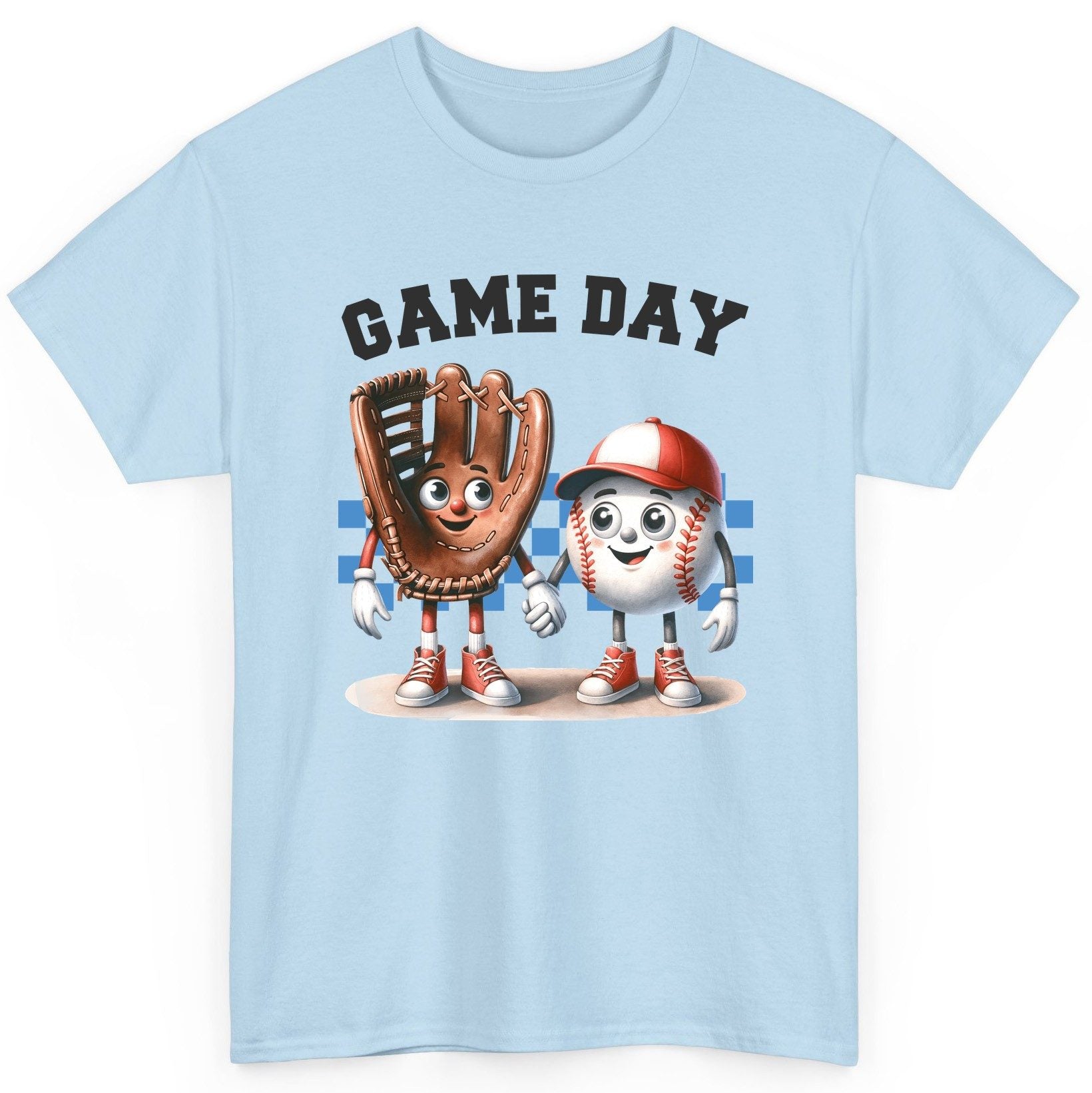 Game Day baseball T-Shirt Light Blue product mockup