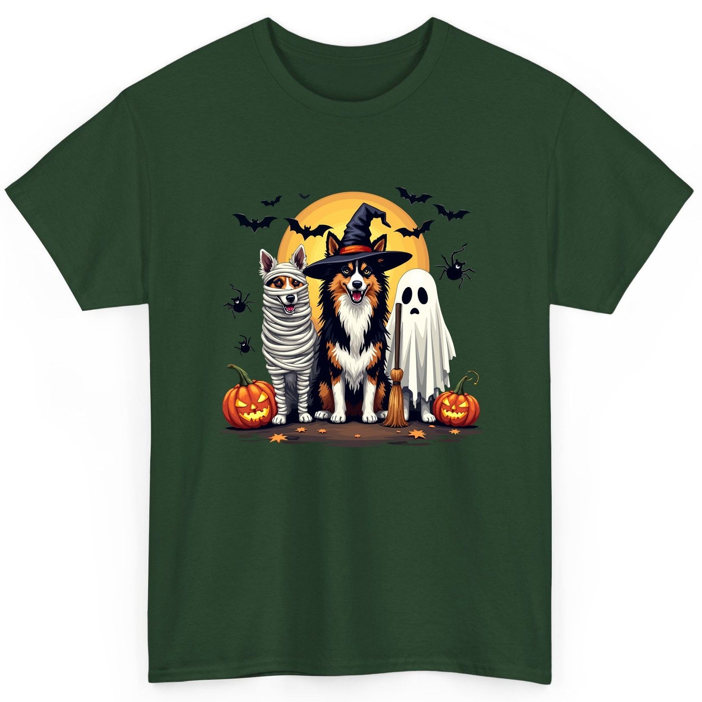 Halloween Dogs in Costumes Halloween dogs T-Shirt Forest Green product mockup