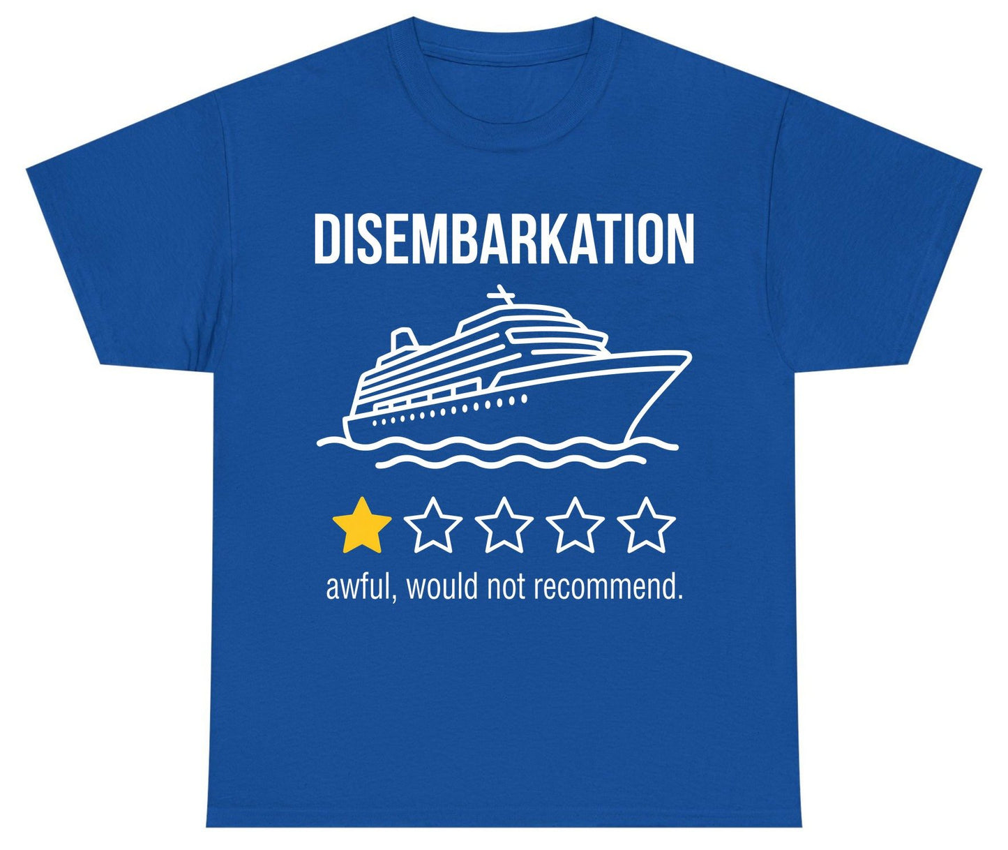 Disembarkation Awful, Would Not Recommend cruise ship humor Youth T-Shirt Royal product mockup