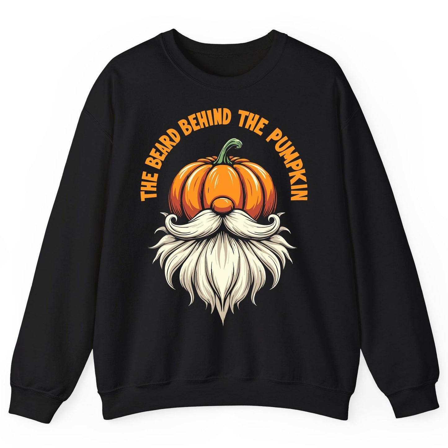 The Beard Behind the Pumpkin Halloween gnome Sweatshirt Black product mockup