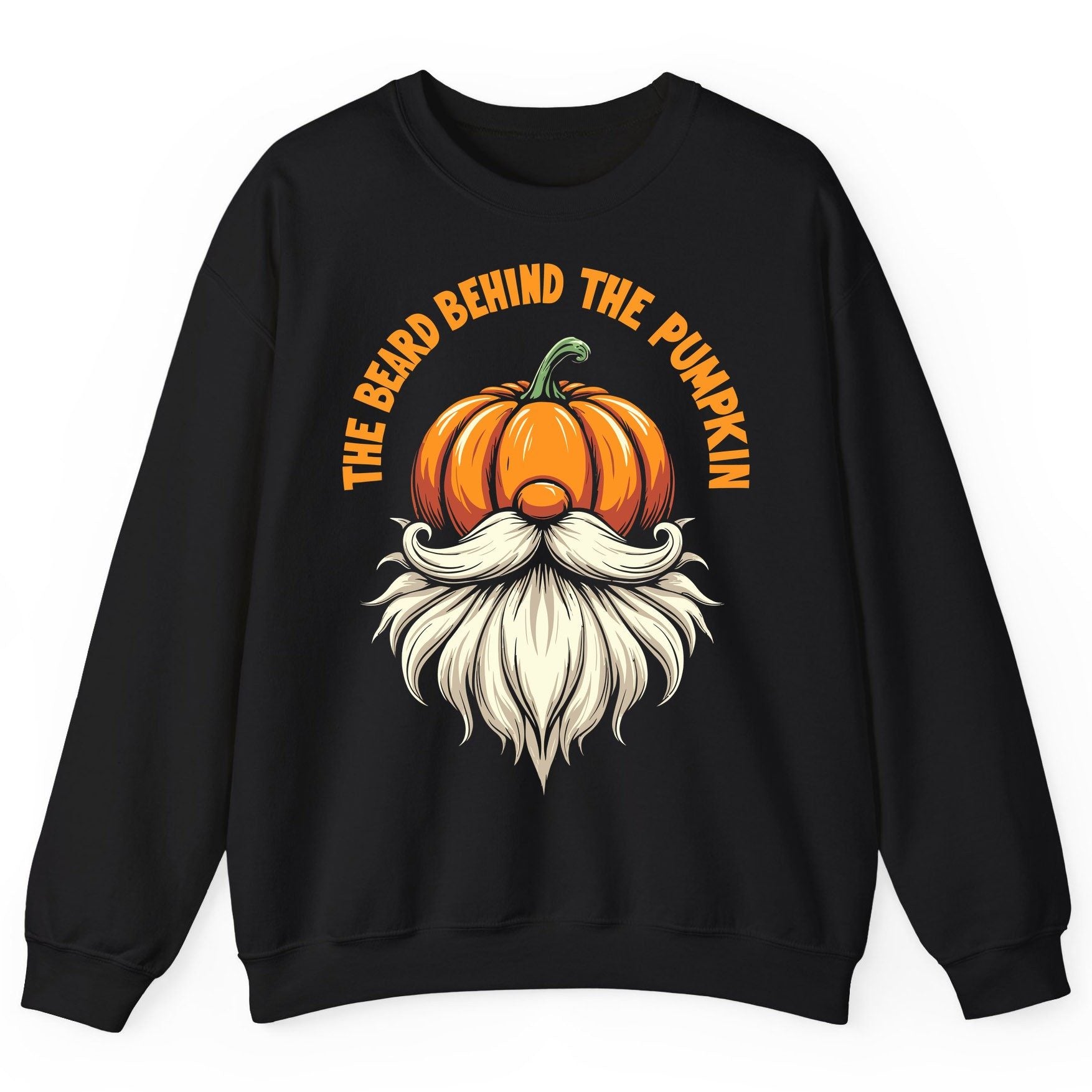 The Beard Behind the Pumpkin Halloween gnome Sweatshirt Black product mockup