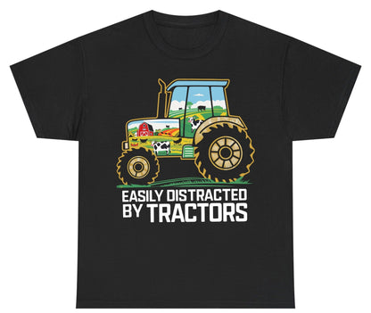 Easily Distracted by Tractors farming Youth T-Shirt Black product mockup