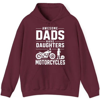 Awesome Dads Have Daughters & Motorcycles motorcycle dad Hoodie Maroon product mockup