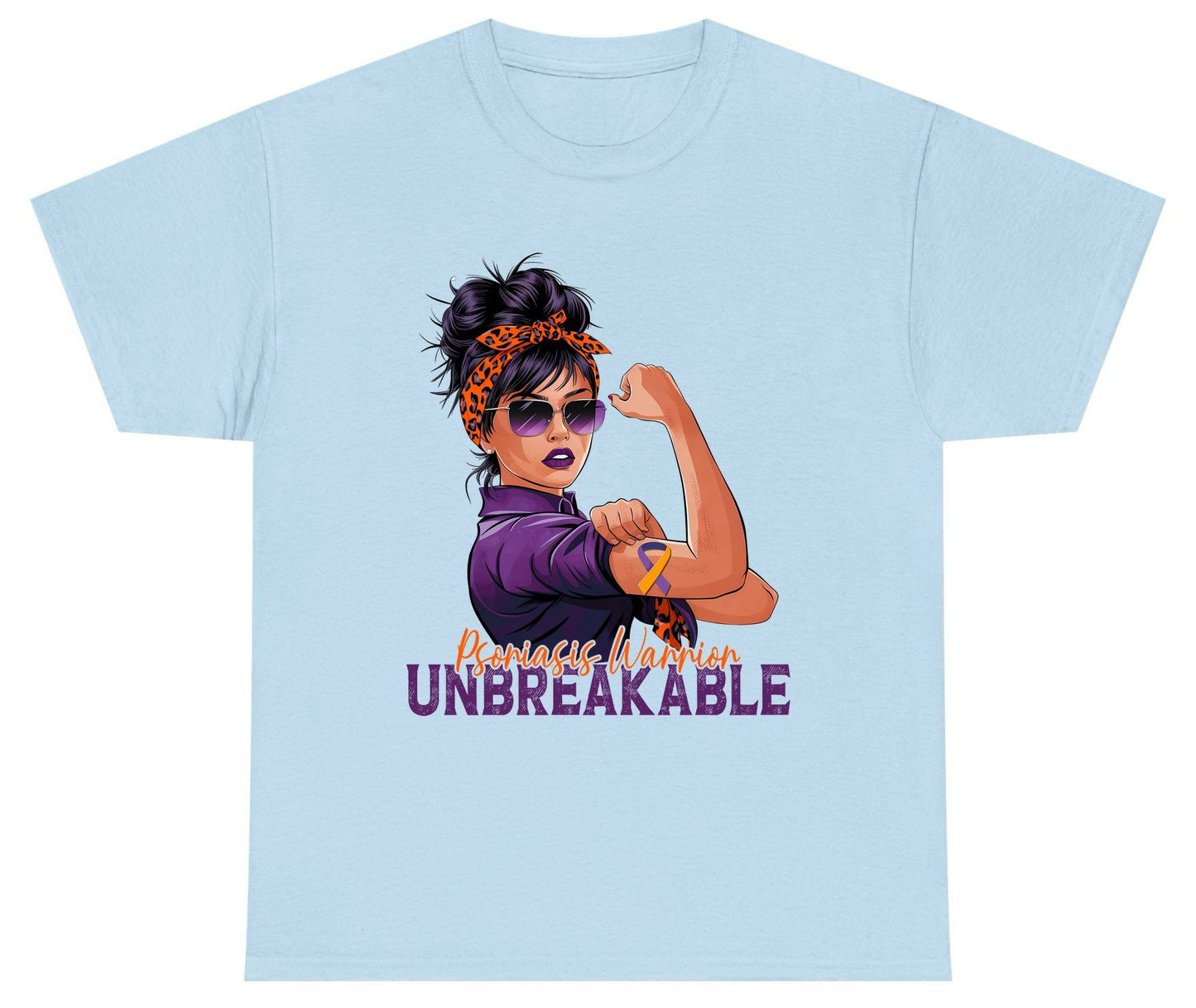 Psoriasis Warrior Unbreakable psoriasis awareness Youth T-Shirt Light Blue product mockup