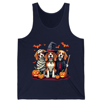 Halloween Beagles Costume beagles in Halloween costumes Tank Top Navy product mockup