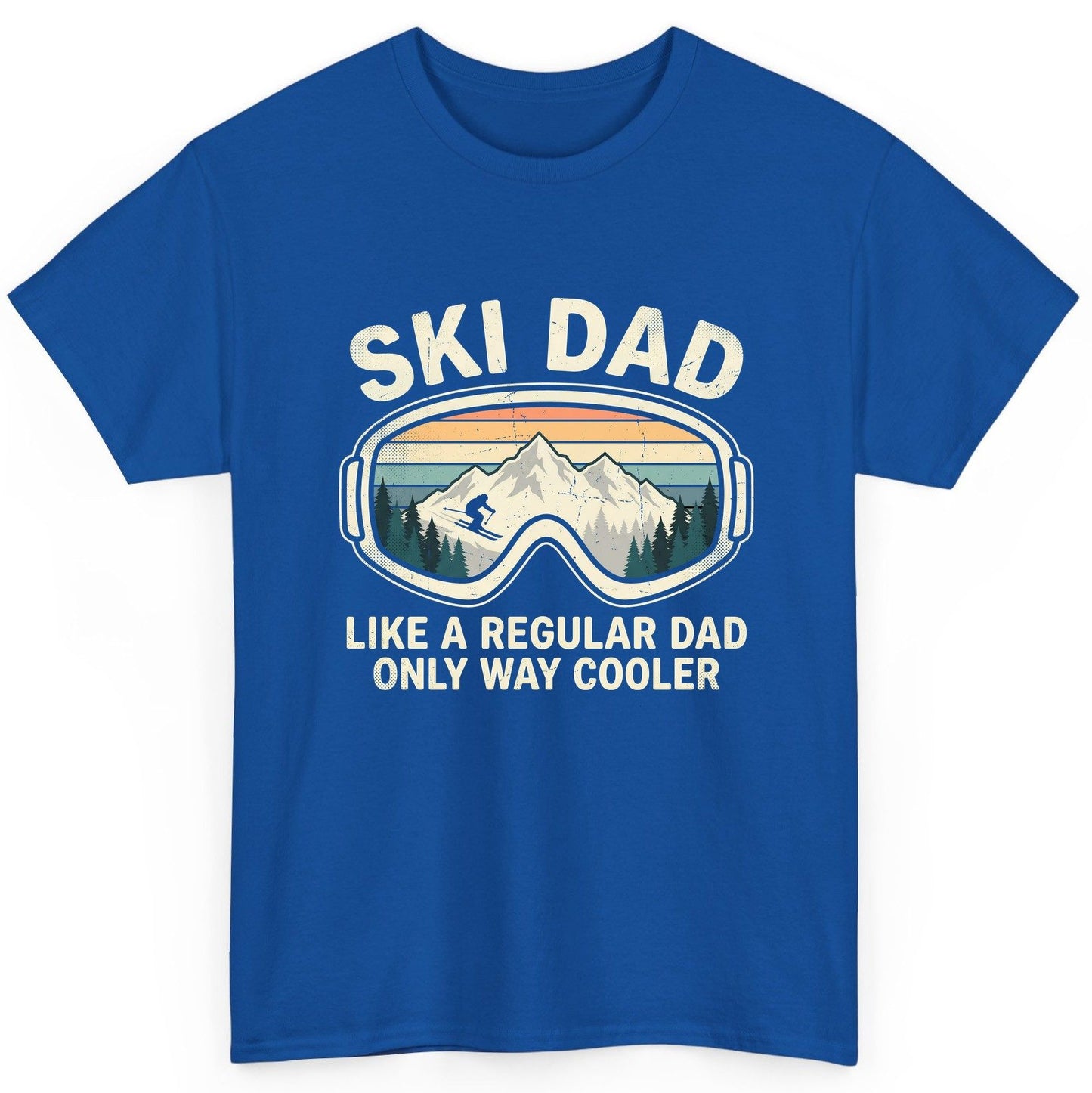 Ski Dad Like a Regular Dad Only Way Cooler skiing T-Shirt Royal product mockup