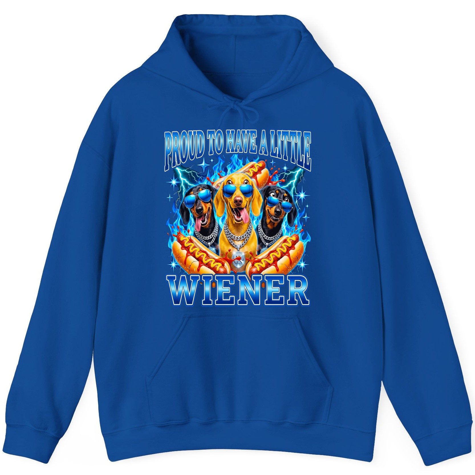 Proud to Have a Little Wiener dachshund dogs Hoodie Royal product mockup
