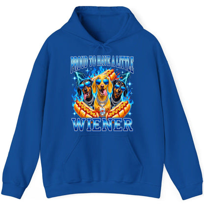 Proud to Have a Little Wiener dachshund dogs Hoodie Royal product mockup