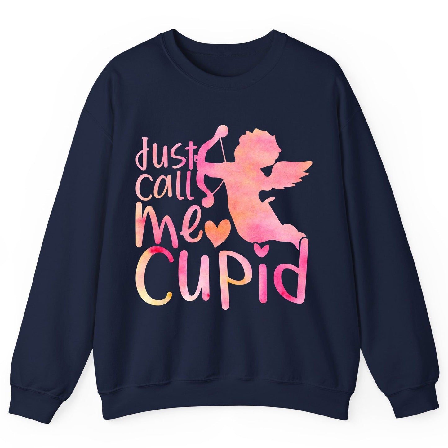 Just Call Me Cupid cupid Sweatshirt Navy product mockup