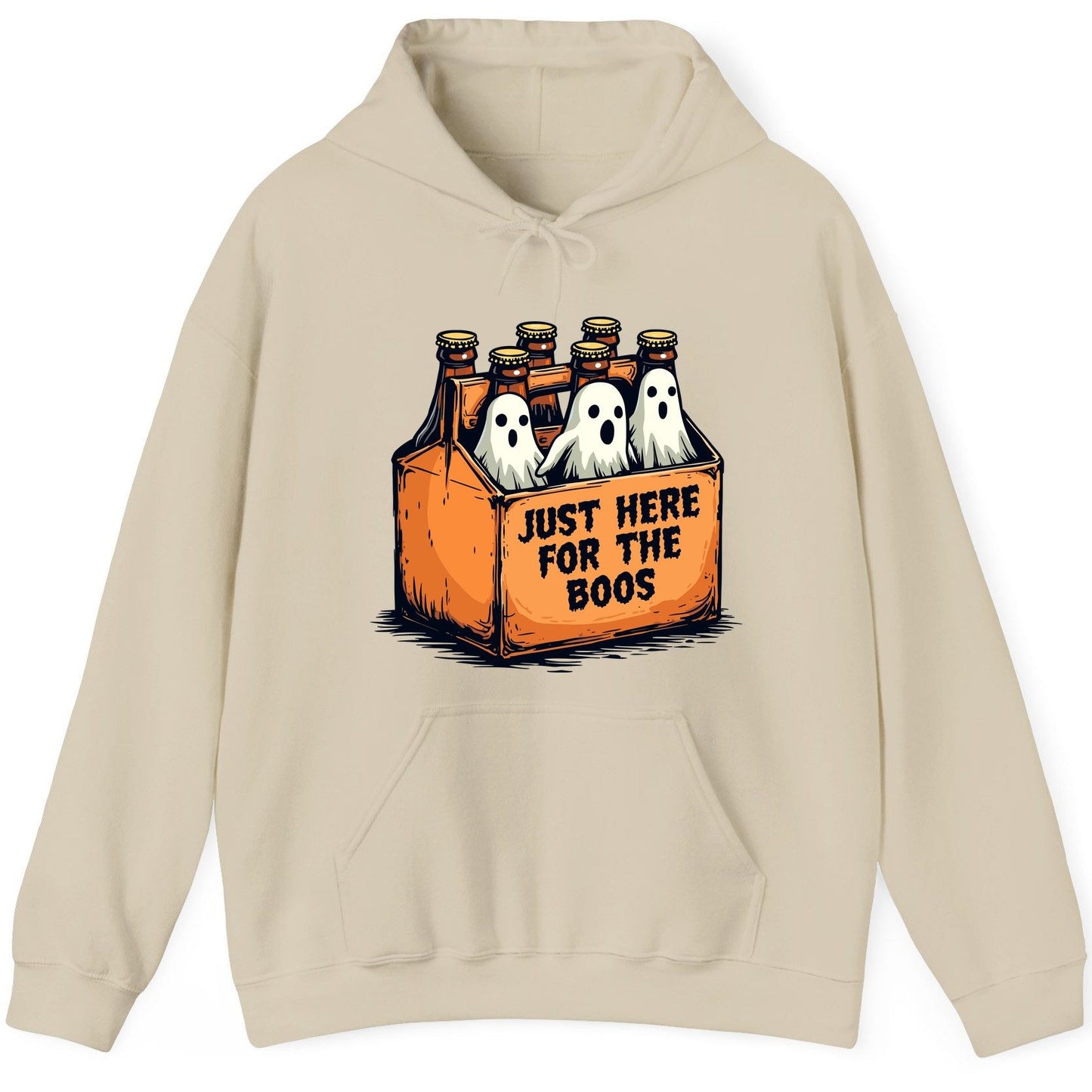 Just Here for the Boos Halloween Hoodie Sand product mockup