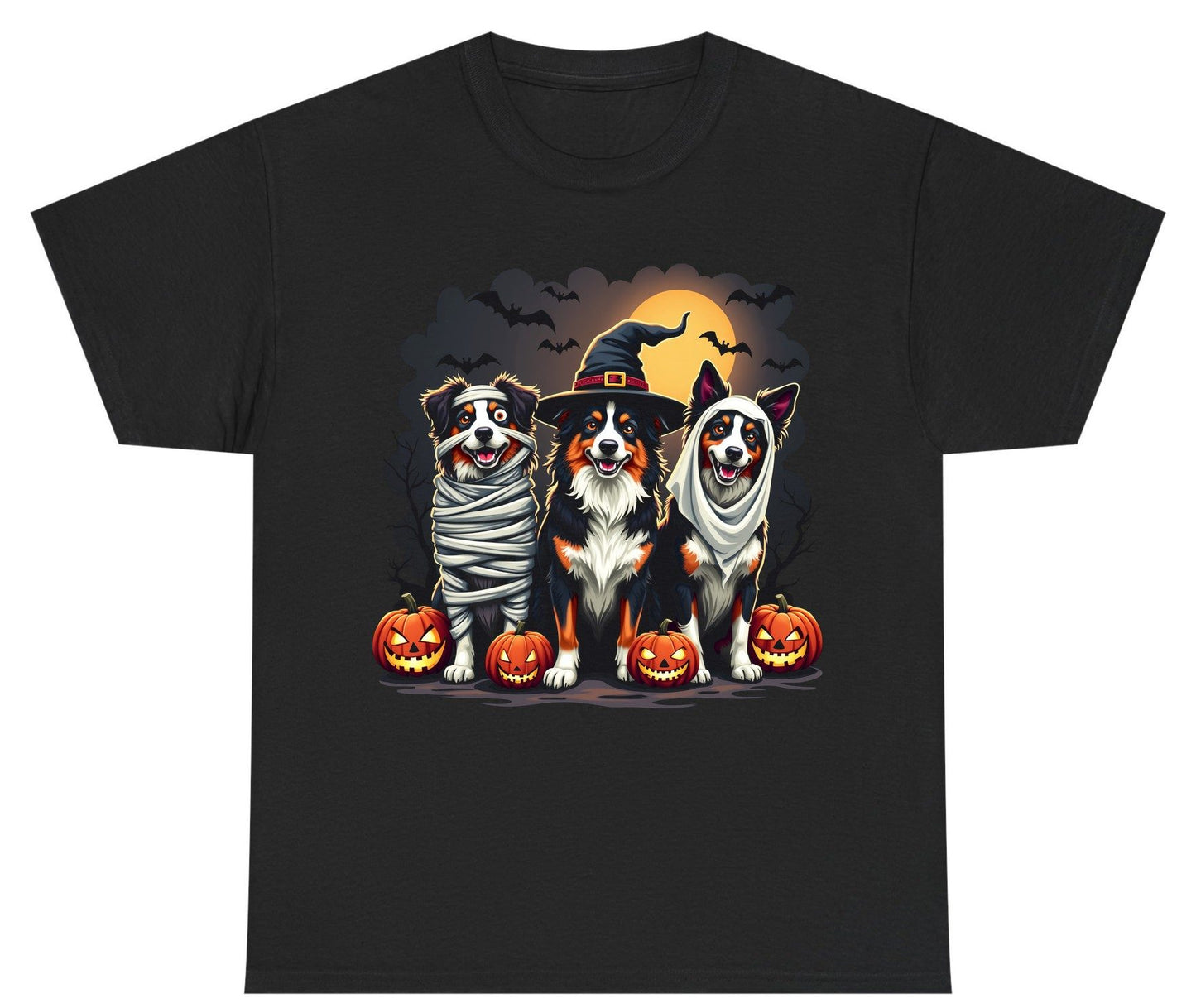 Australian Shepherd Halloween Dogs australian shepherd dogs Youth T-Shirt Black product mockup
