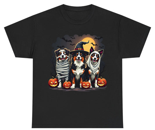 Australian Shepherd Halloween Dogs australian shepherd dogs Youth T-Shirt Black product mockup