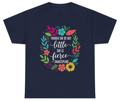 Though She Be but Little She Is Fierce - Shakespeare empowerment Youth T-Shirt Navy product mockup