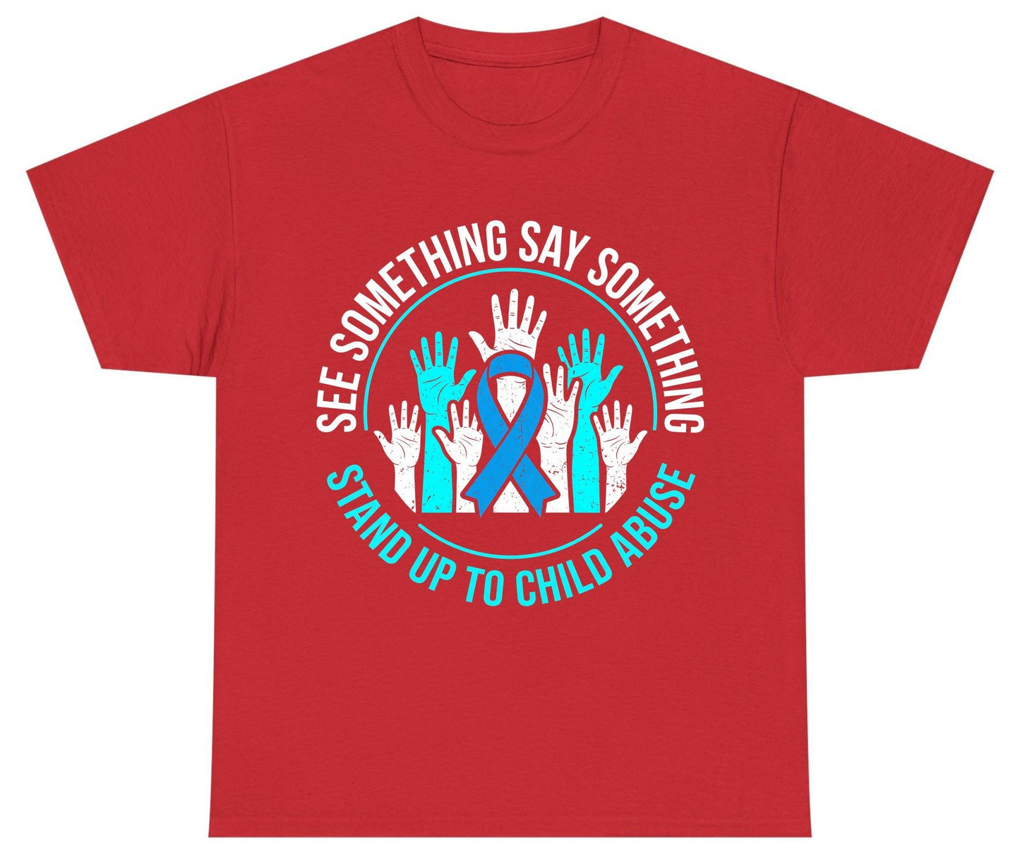 See Something Say Something Stand Up to Child Abuse Youth T-Shirt - product mockup - Red