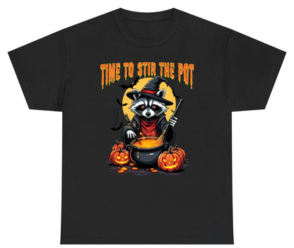 Time to Stir the Pot Halloween raccoon Youth T-Shirt Black product mockup