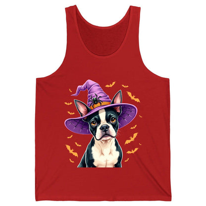 Halloween Boston Terrier Witch boston terrier Tank Top Red product mockup