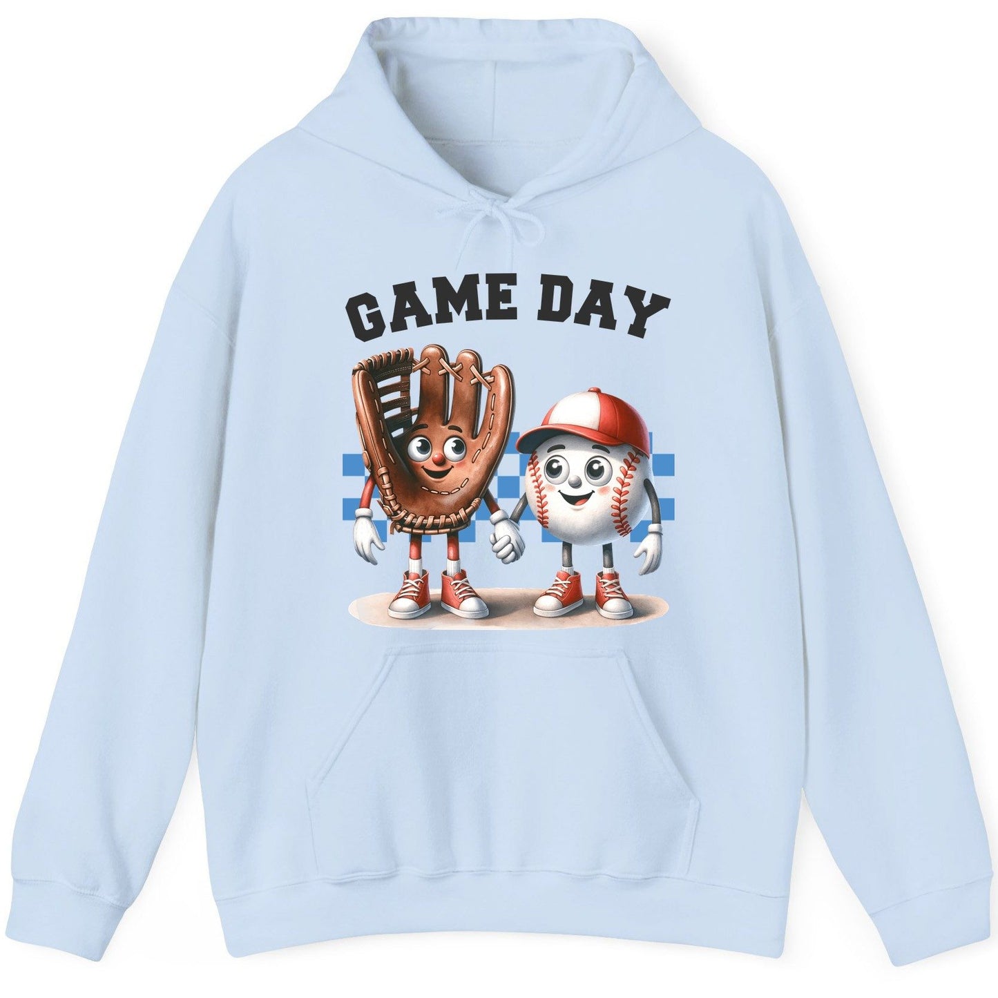 Game Day baseball Hoodie Light Blue product mockup