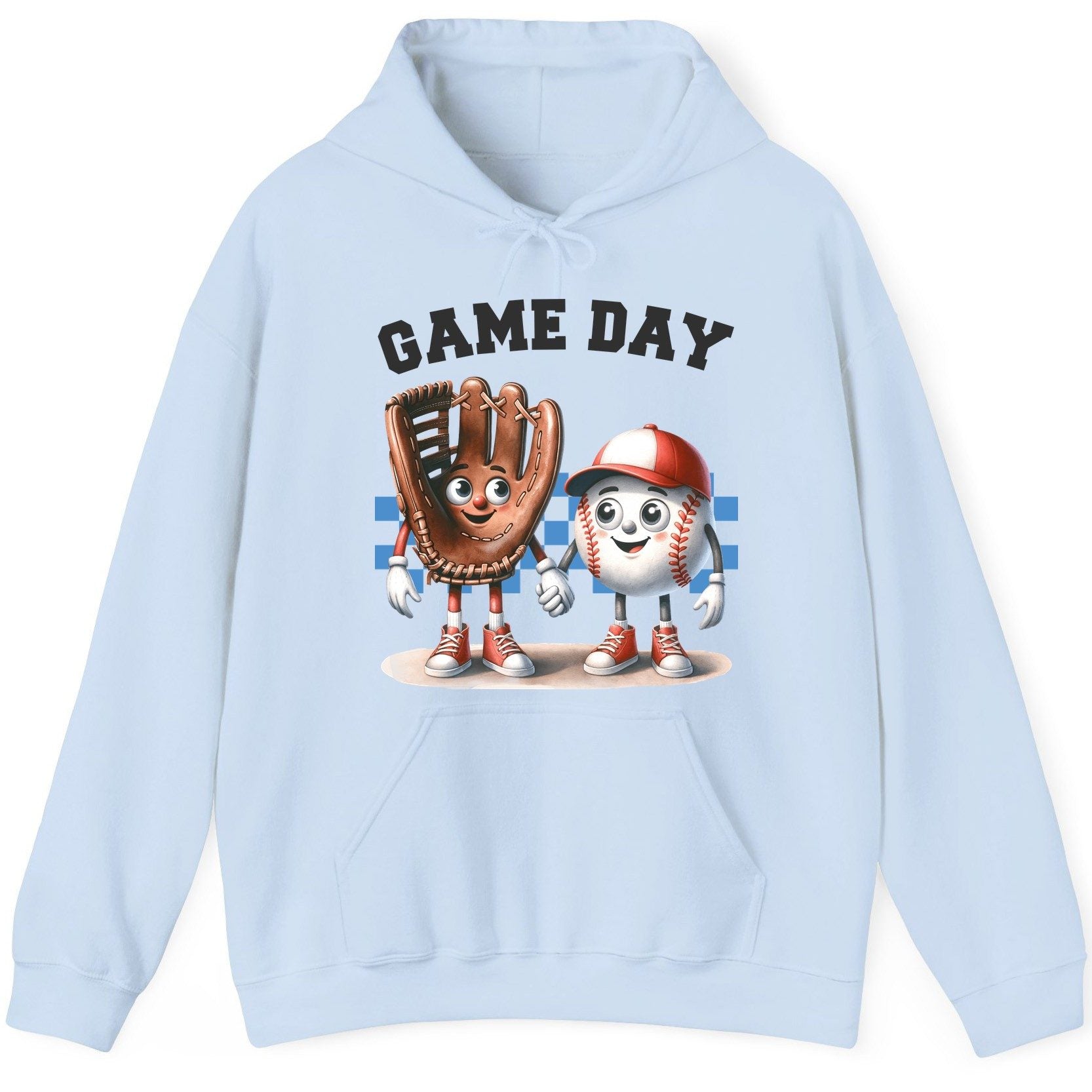 Game Day baseball Hoodie Light Blue product mockup