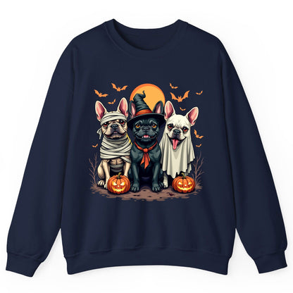 Halloween French Bulldogs Costumes french bulldogs Sweatshirt Navy product mockup