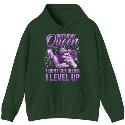 Birthday Queen I Don't Get Older I Level Up birthday celebration Hoodie Forest Green product mockup