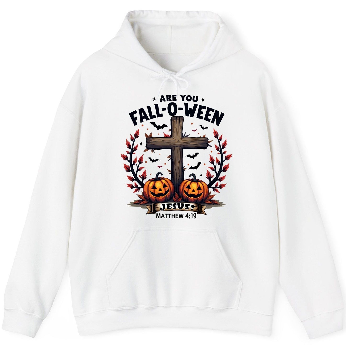 Are You Fall-O-Ween Jesus? christian Halloween Hoodie White product mockup