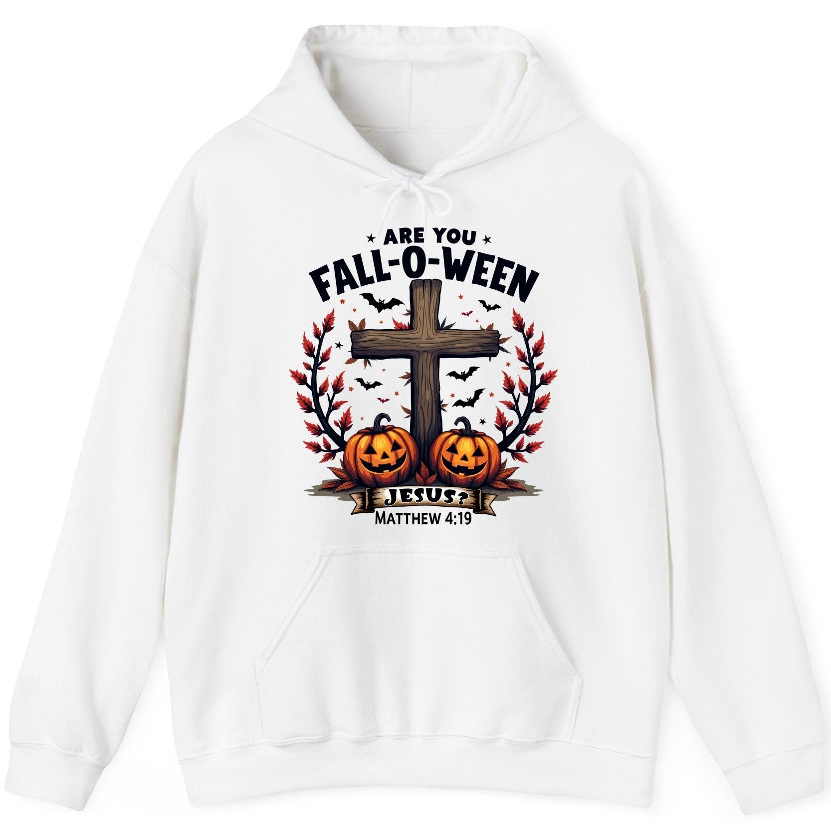 Are You Fall-O-Ween Jesus? christian Halloween Hoodie White product mockup