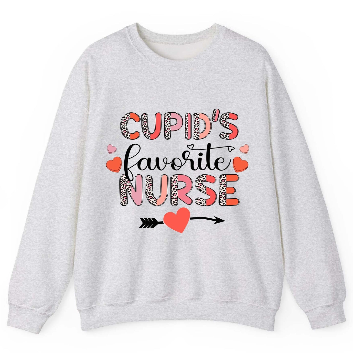 Cupid's Favorite Nurse nurse Sweatshirt Ash product mockup