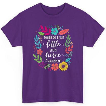 Though She Be but Little She Is Fierce - Shakespeare empowerment T-Shirt Purple product mockup
