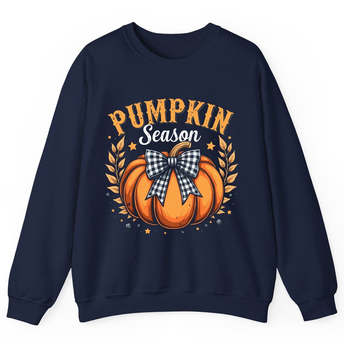 Pumpkin Season fall Sweatshirt Navy product mockup
