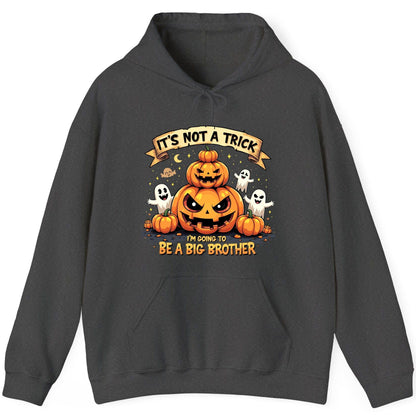 It's Not a Trick I'm Going to Be a Big Brother Halloween pregnancy announcement Hoodie Dark Heather product mockup