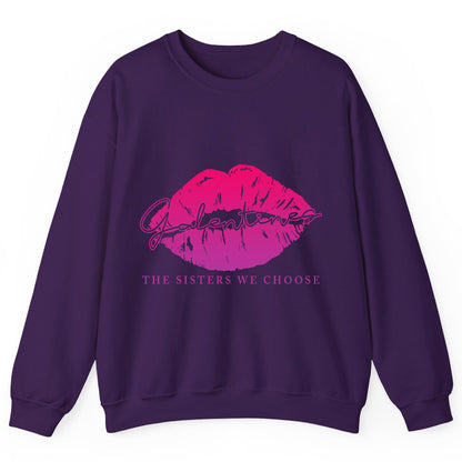 Galentines the Sisters We Choose galentine's day Sweatshirt Purple product mockup