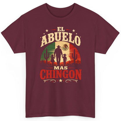 El Abuelo Mas Chingon mexican grandfather T-Shirt Maroon product mockup