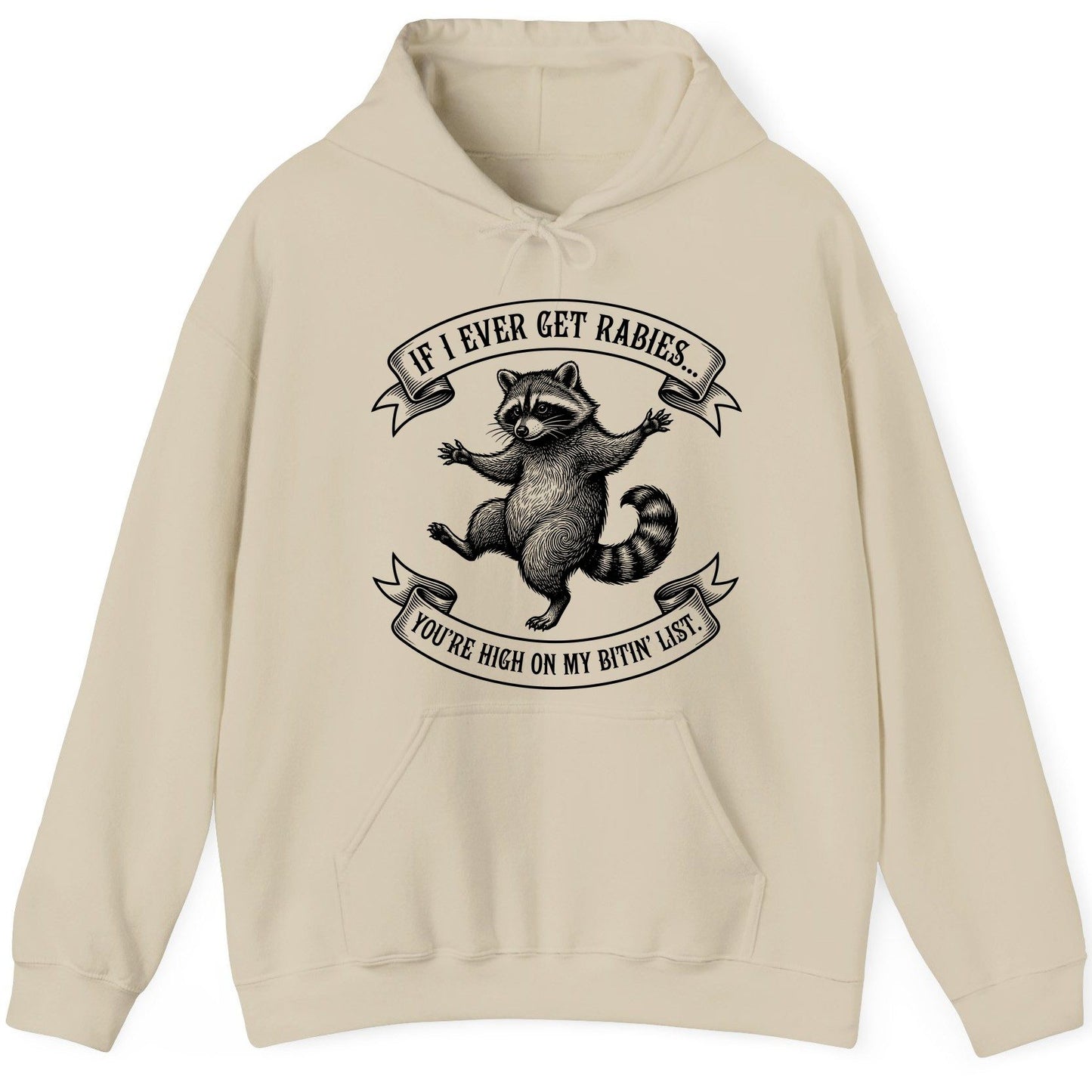 Subtle Raccoon Sketch raccoon Hoodie Sand product mockup
