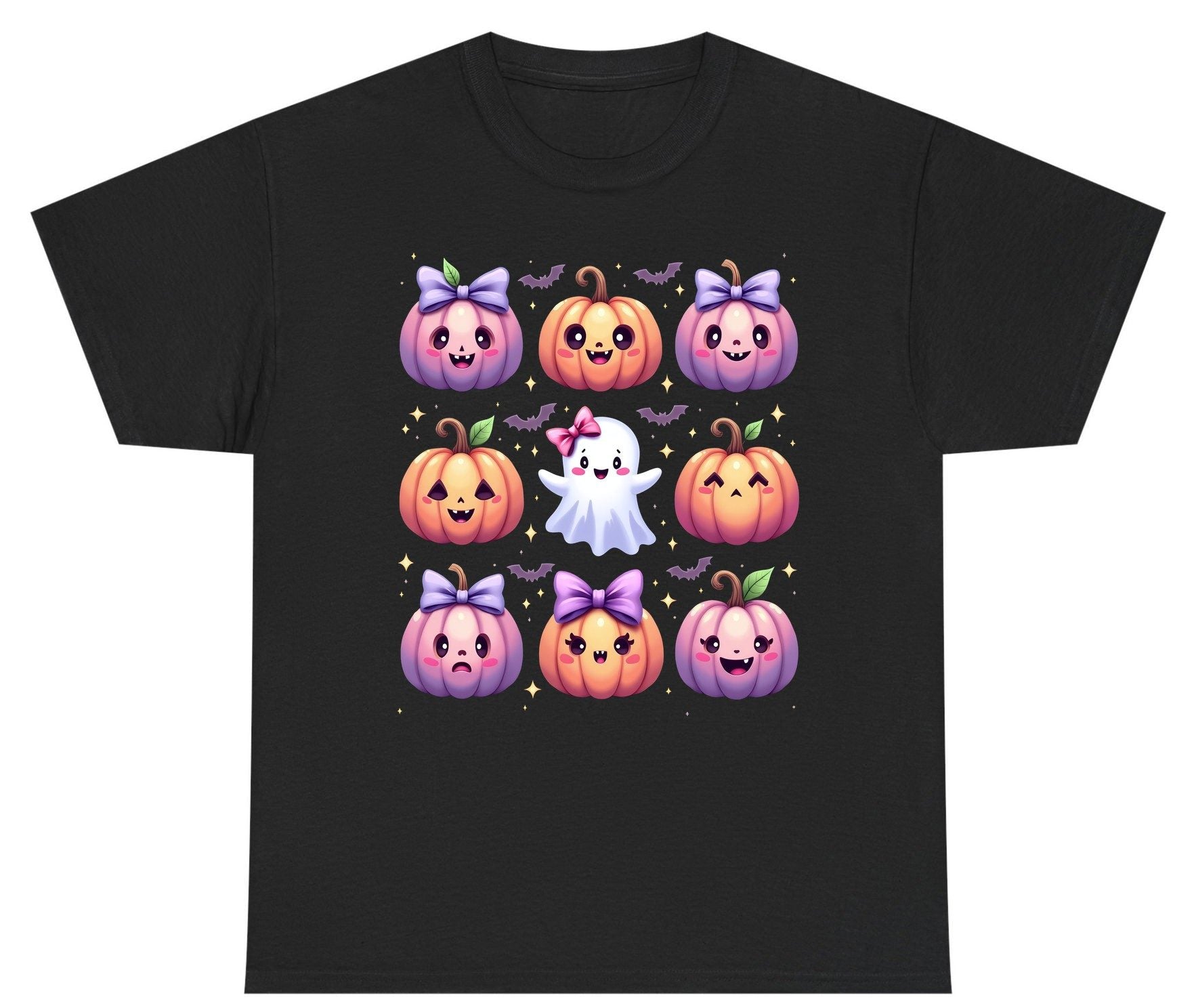 Kawaii Halloween Pumpkins kawaii Halloween Youth T-Shirt Black product mockup