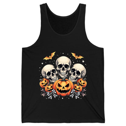 Skulls and Pumpkins Halloween Halloween Tank Top Black product mockup