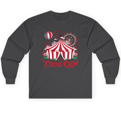 Circus Crew circus Long Sleeve Tee Dark Heather product mockup
