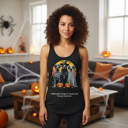 Halloween Dogs in Costumes Halloween dogs Tank Top Black lifestyle mockup